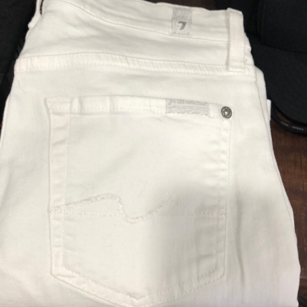 7 for all of mankind white ankle length pants